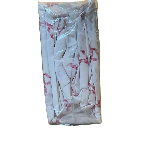 Cath Kidston 4pc KING Sheet Set Hot Pink Ribbons & Bows 100% Cotton White New - Picture 9 of 12
